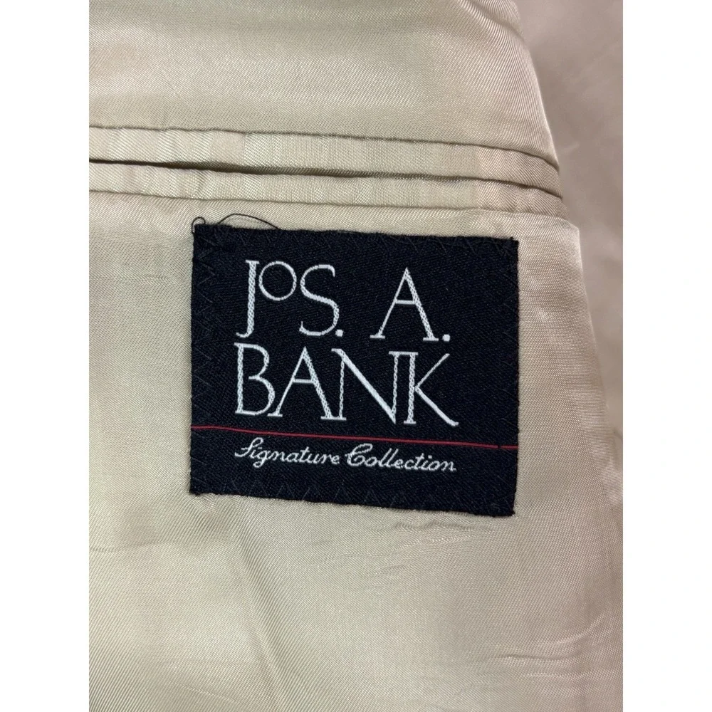 Jos A Bank 50R tan herringbone silk camel hair blazer jacket sport‎ suit coat